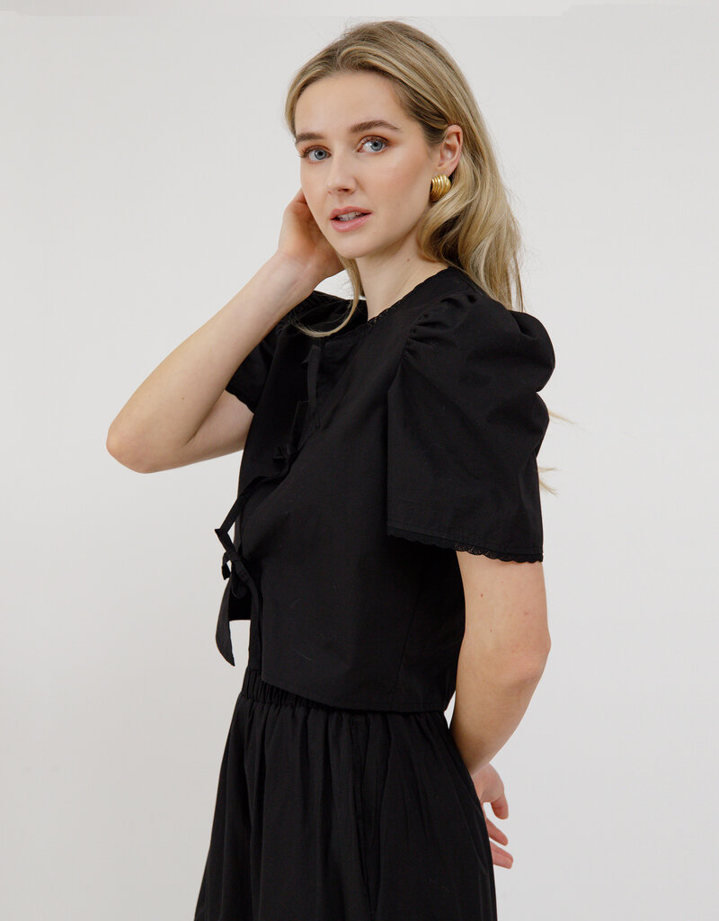 Brunette the Label Poplin Tie Up Top