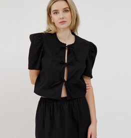 Brunette the Label Poplin Tie Up Top *Two Colours*