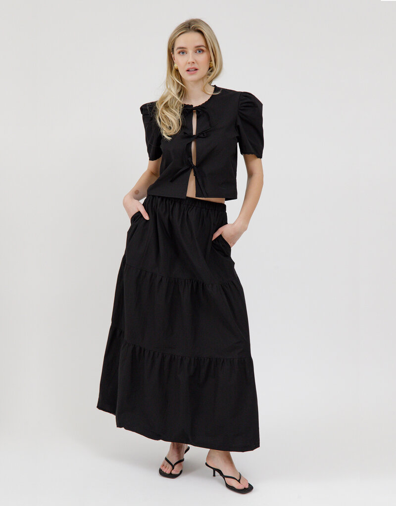 Brunette the Label Poplin Tie Up Top
