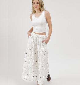 Brunette the Label Poplin Long Skirt In Polkadot Print