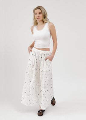 Brunette the Label Poplin Long Skirt In Polkadot Print
