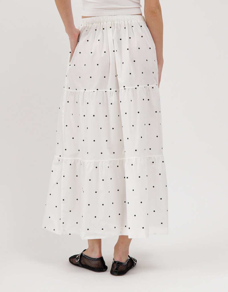 Brunette the Label Poplin Long Skirt In Polkadot Print