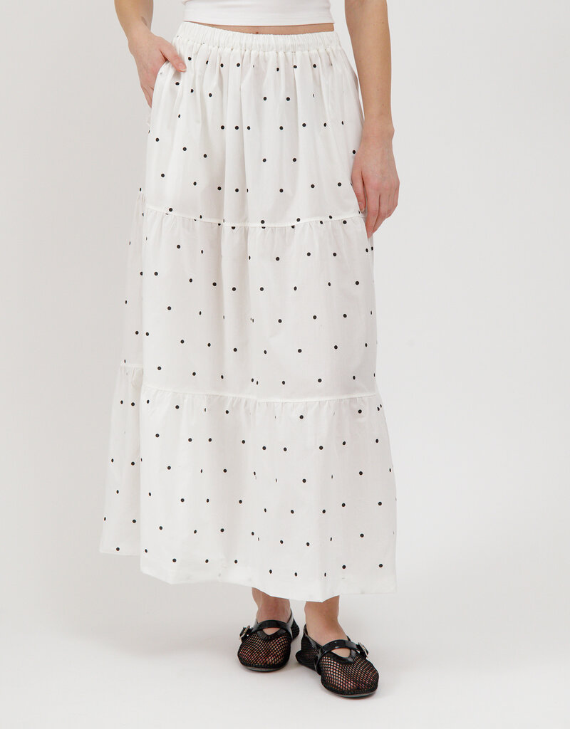 Brunette the Label Poplin Long Skirt In Polkadot Print