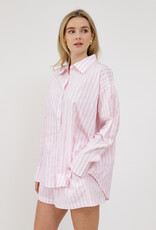 Brunette the Label Poplin Shorts in Pink Stripe