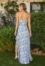Dress Forum Rebecca Strapless Ruffled Maxi Dress in Parisian Blue