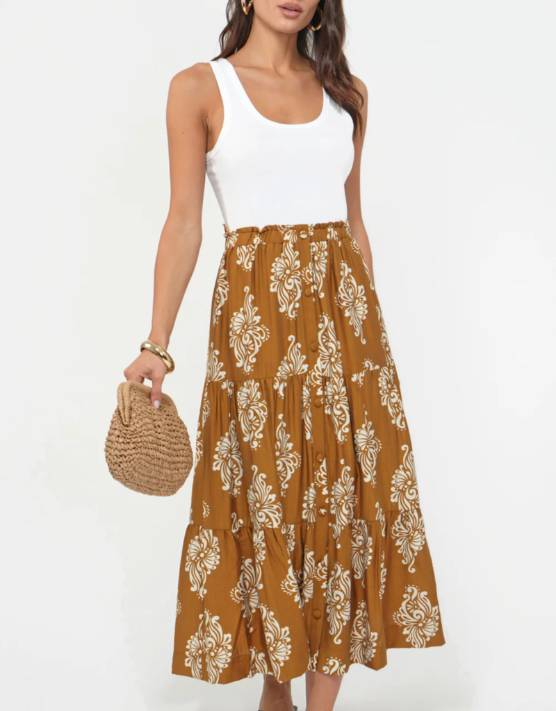 Greylin Marcy Print Tiered Skirt