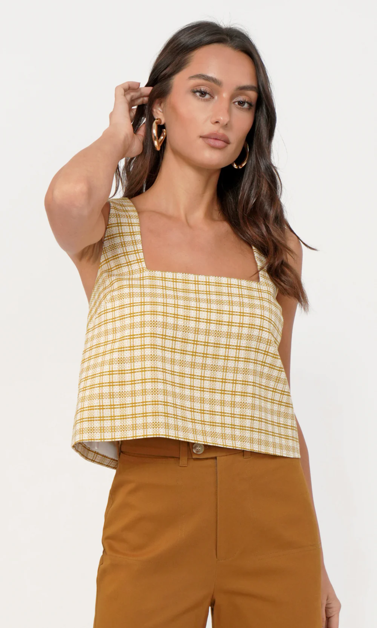 【MOILLY】Shirring Square Neck Top Joslyn Square Neck Top - Adorn Boutique