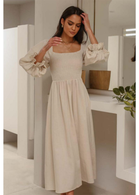 Girl And The Sun Paros Cotton Midi Dress **MEDIUM**