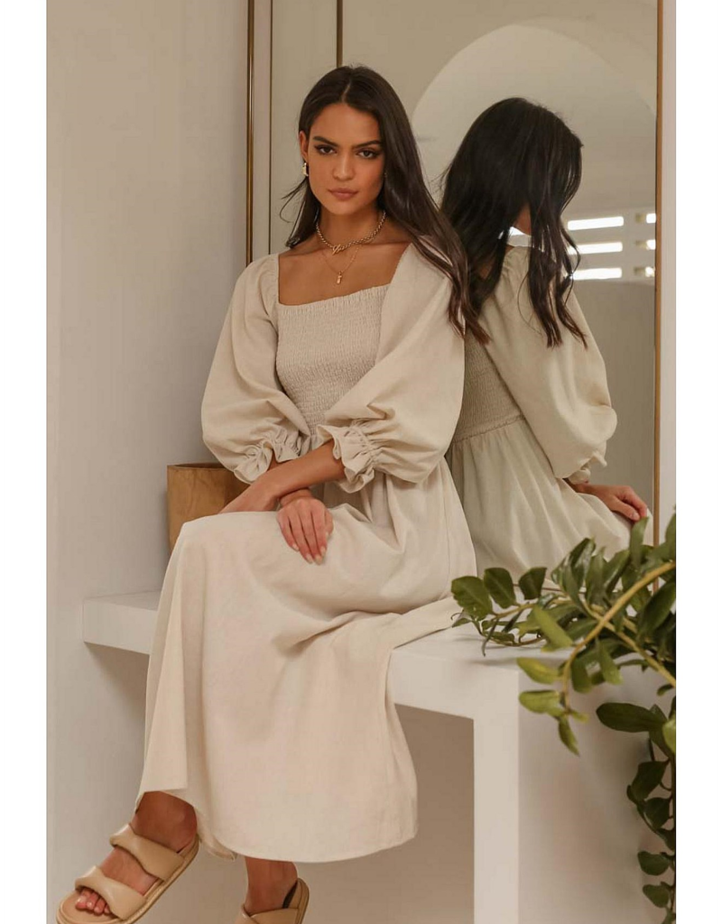 Girl And The Sun Paros Cotton Midi Dress