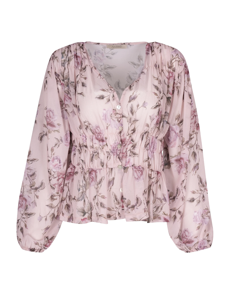 ASTRID Unbirthday Blouse in Rose Print