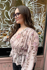 ASTRID Unbirthday Blouse in Rose Print