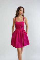 Privilege Nonnie Poplin Cocktail Dress in Pink (FINAL SALE)