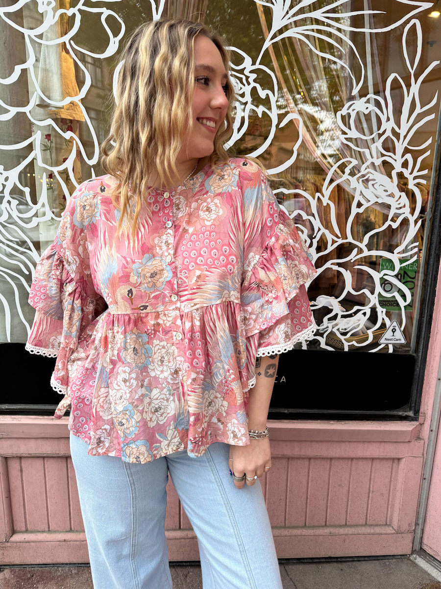 Printed Summer Blouse - Adorn Boutique