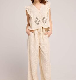 Louizon Pellame Jacquard Pant in Crème **X-SMALL**