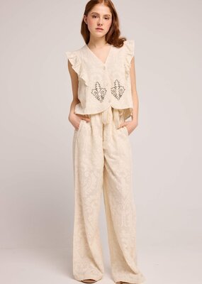 Louizon Pellame Jacquard Pant in Crème **X-SMALL**