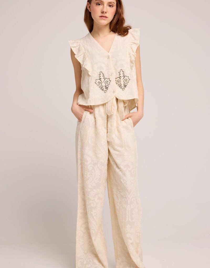 Louizon Pellame Jacquard Pant in Crème