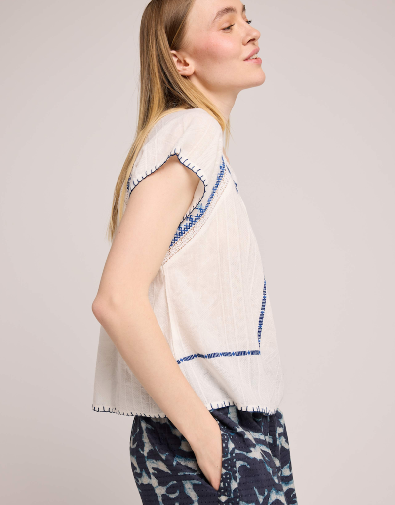 Louizon Atmobis Embroidered Cotton Blouse