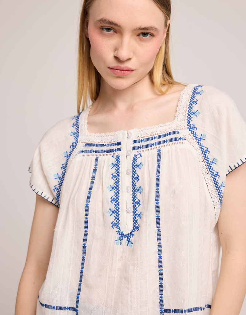 Louizon Atmobis Embroidered Cotton Blouse