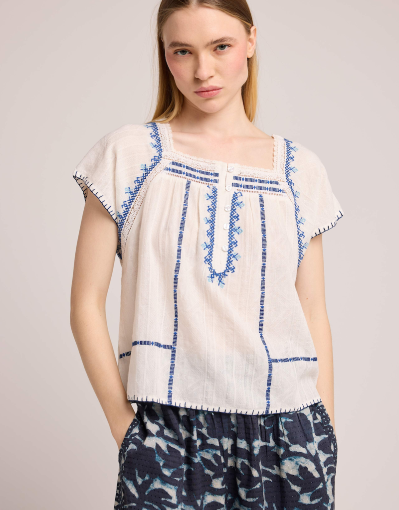 Louizon Atmobis Embroidered Cotton Blouse