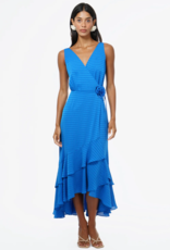 Adelyn Rae Patricia Textured Rosette Wrap Midi Dress
