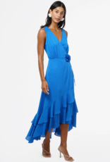 Adelyn Rae Patricia Textured Rosette Wrap Midi Dress
