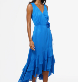 Adelyn Rae Patricia Textured Rosette Wrap Midi Dress