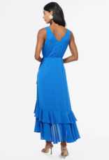 Adelyn Rae Patricia Textured Rosette Wrap Midi Dress