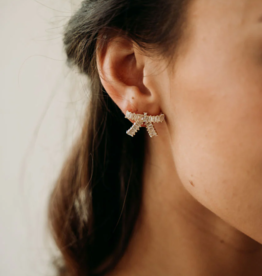 Luna & Stone Crystal Bow Stud Earring