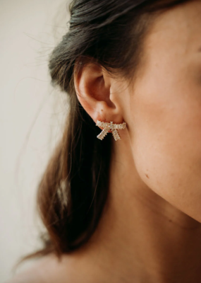 Luna & Stone Crystal Bow Stud Earring