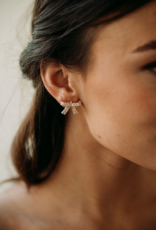 Luna & Stone Crystal Bow Stud Earring