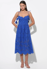Adelyn Rae Alisha Scalloped Crochet Embroidered Midi Dress