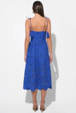 Adelyn Rae Alisha Scalloped Crochet Embroidered Midi Dress