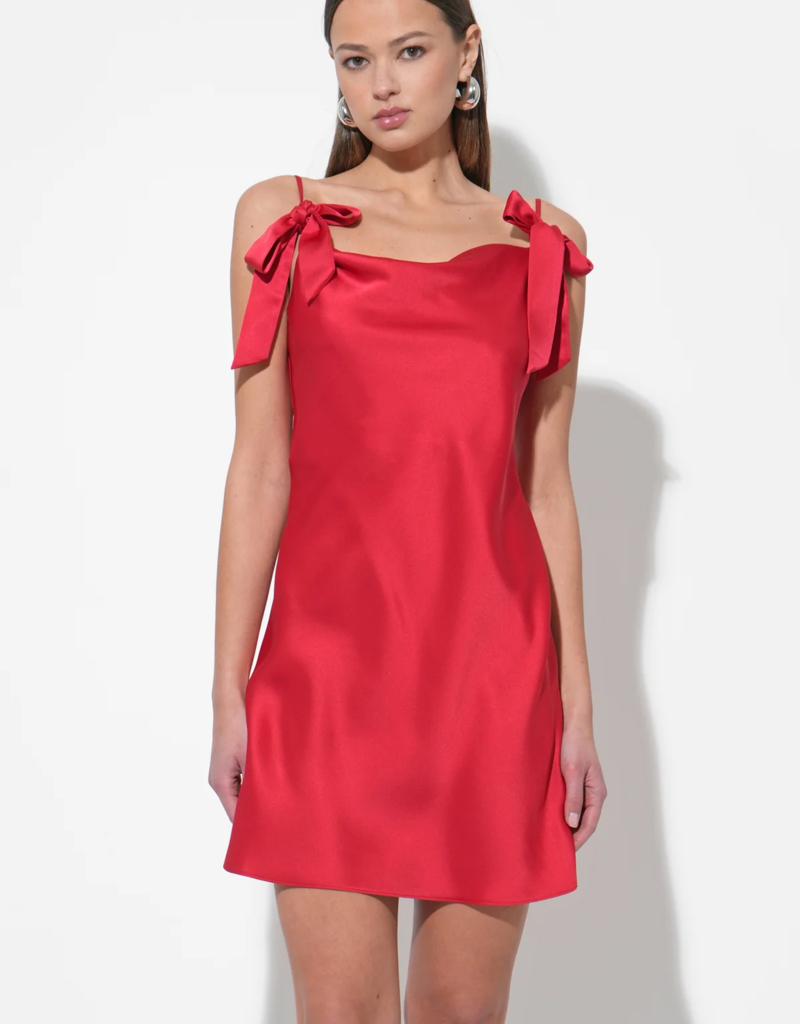 Adelyn Rae Kia Satin Mini Dress with Bows