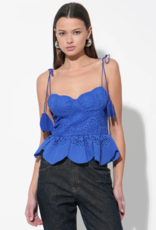 Adelyn Rae Bruna Scalloped Crochet Embroidered Top