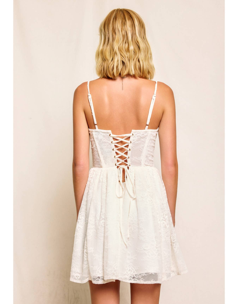 Dress Forum Playing Hard Corset Mini Dress in Cream