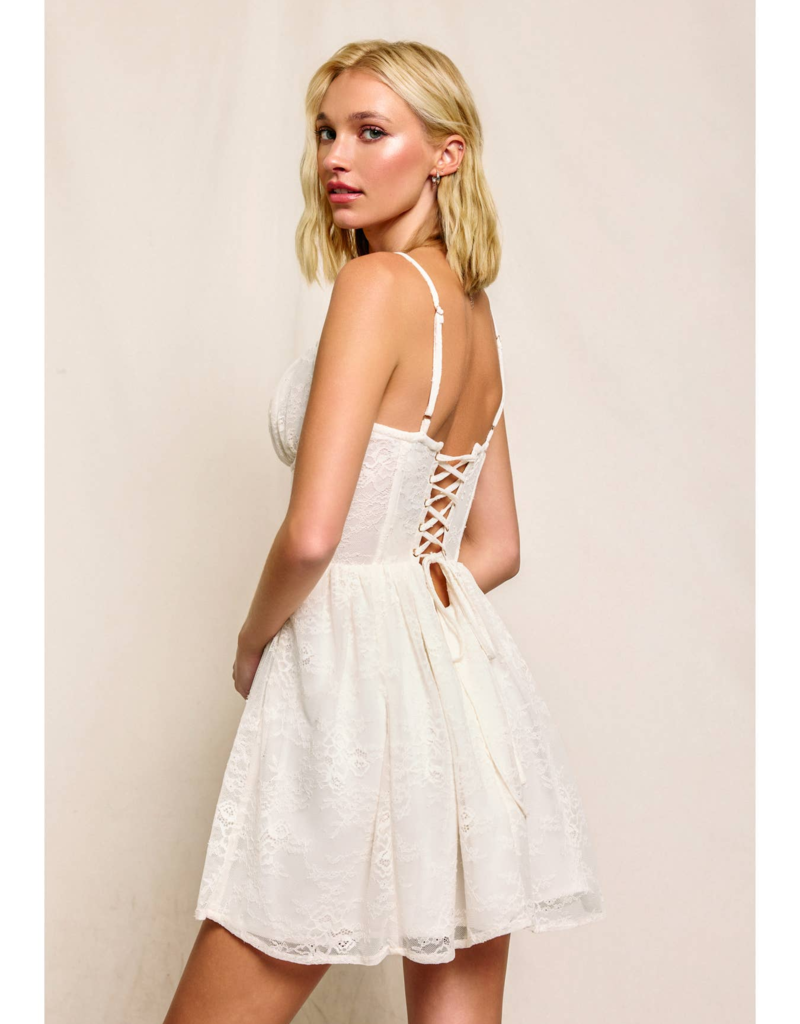 Dress Forum Playing Hard Corset Mini Dress in Cream