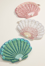 Lilla Haven Beaded Shell Pouch With Pearl Accent
