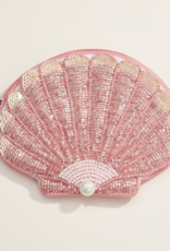 Lilla Haven Beaded Shell Pouch With Pearl Accent