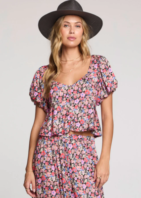 Saltwater Luxe Jessalyn Top in Multi Floral with Back-Tie Detail