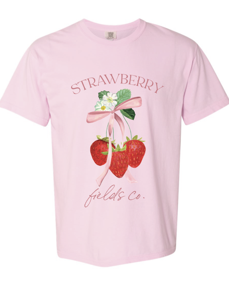 Perfectly Imperfect Designs Strawberry Fields Pink Oversized T-Shirt