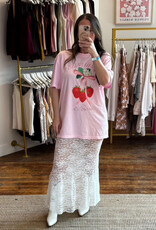 Perfectly Imperfect Designs Strawberry Fields Pink Oversized T-Shirt