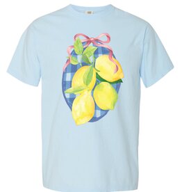 Perfectly Imperfect Designs Lemon Squeeze Blue Oversized T-Shirt
