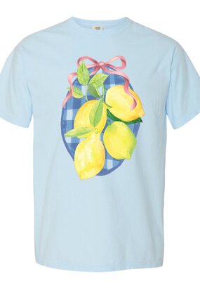 Perfectly Imperfect Designs Lemon Squeeze Blue Oversized T-Shirt