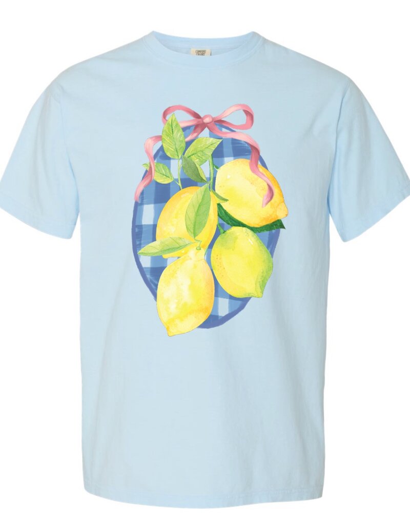 Perfectly Imperfect Designs Lemon Squeeze Blue Oversized T-Shirt