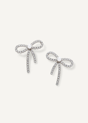 Olive & Piper Lolita Bow Earrings in Silver