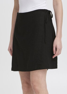 ICHI Linno Wrap Skirt in Black