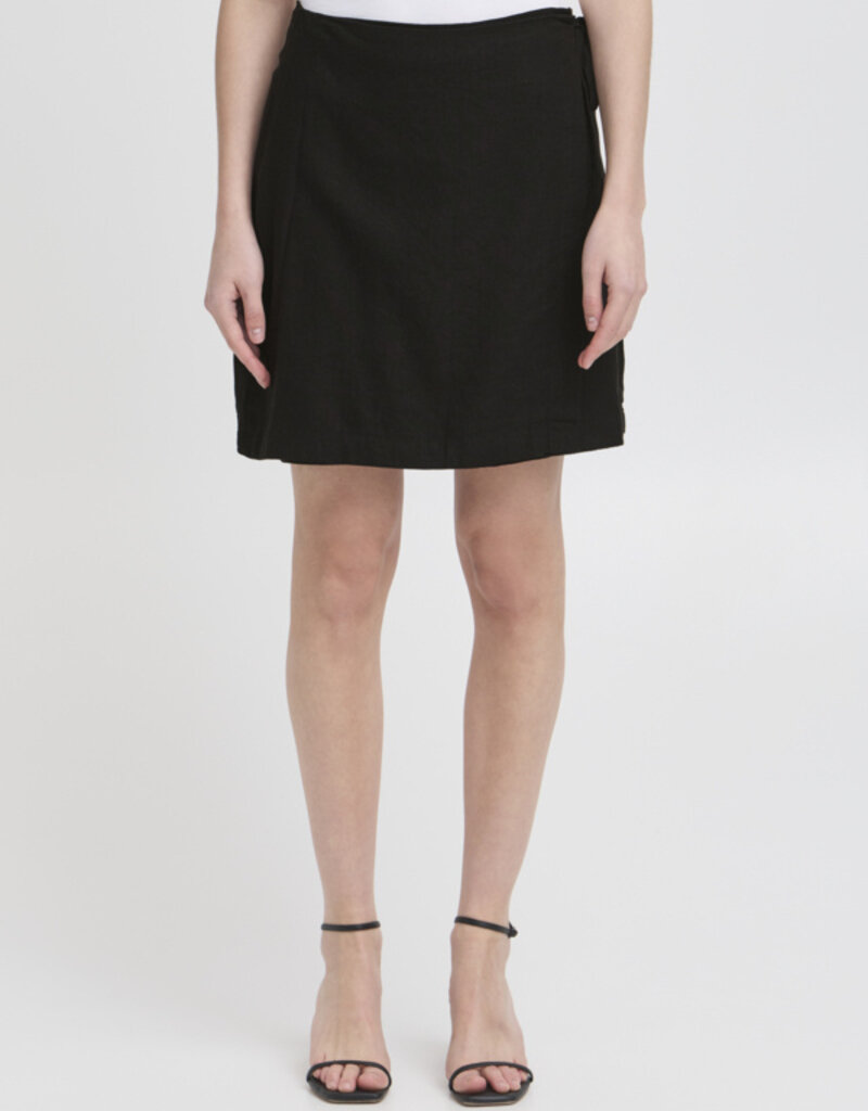 Linno Wrap Skirt in Black - Adorn Boutique