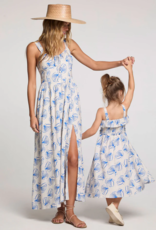 Saltwater Luxe Kids Valorie Midi Dress in Ocean Stripe