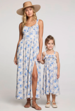 Saltwater Luxe Kids Valorie Midi Dress in Ocean Stripe