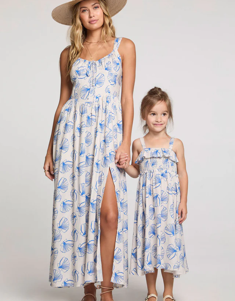 Saltwater Luxe Kids Valorie Midi Dress in Ocean Stripe